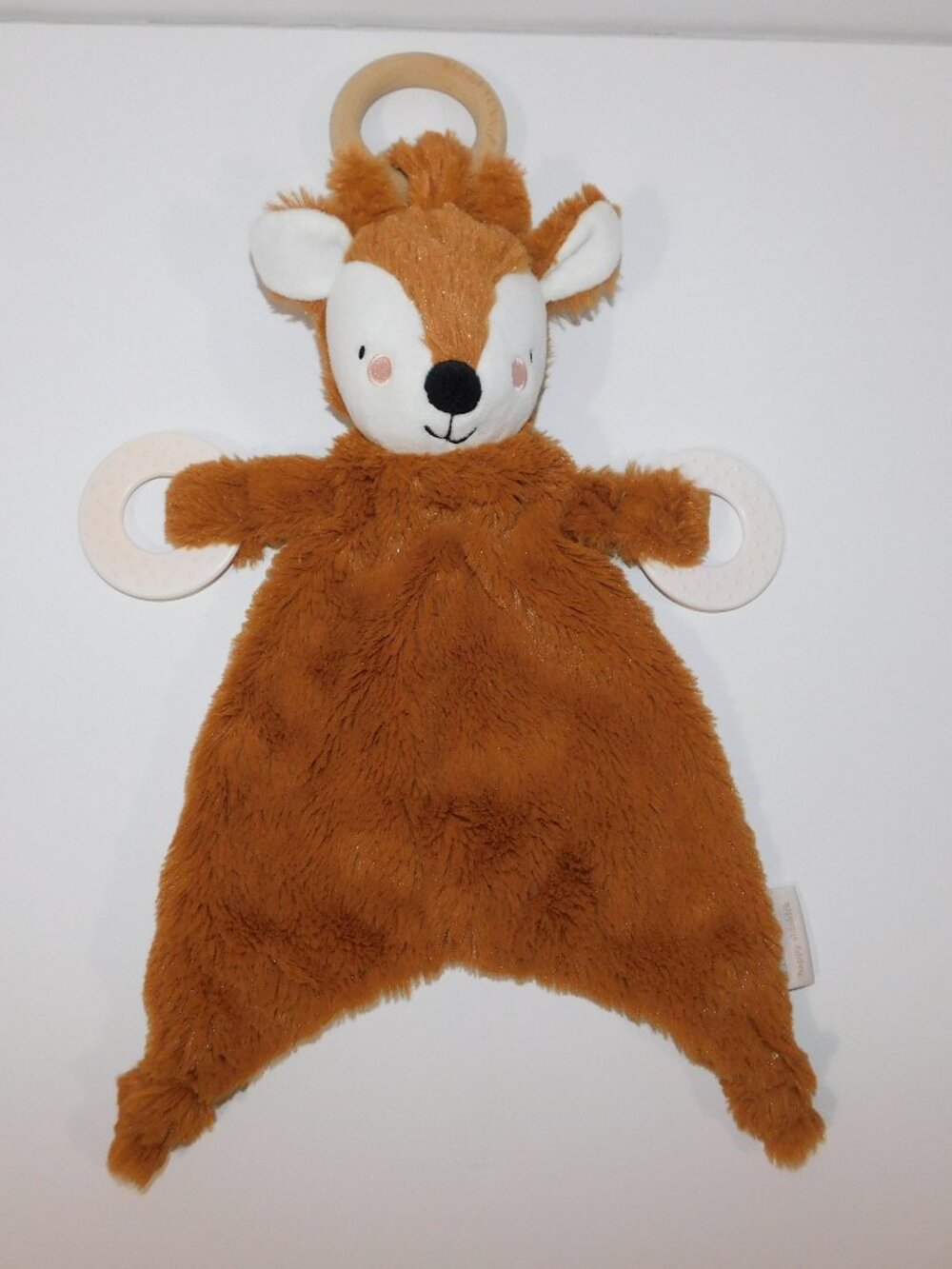 Bella Tunno Happy Sidekick Plush Brown Deer Baby Lovey Security blanket nunu